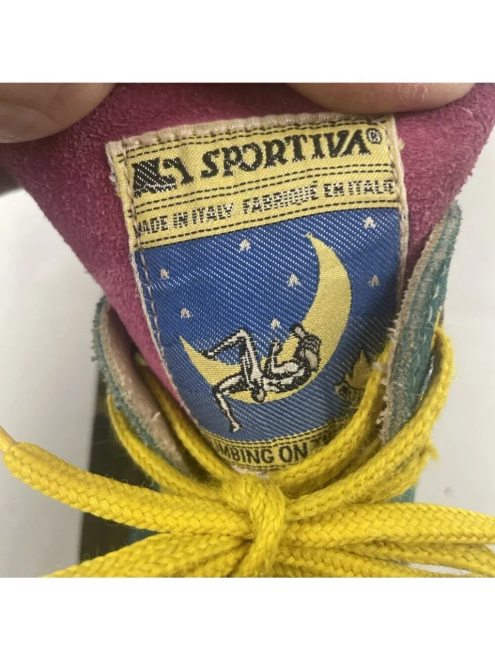 Vintage La Sportiva Climbing On The Moon Label Climbing Shoes Men’s US 8 EU 41
